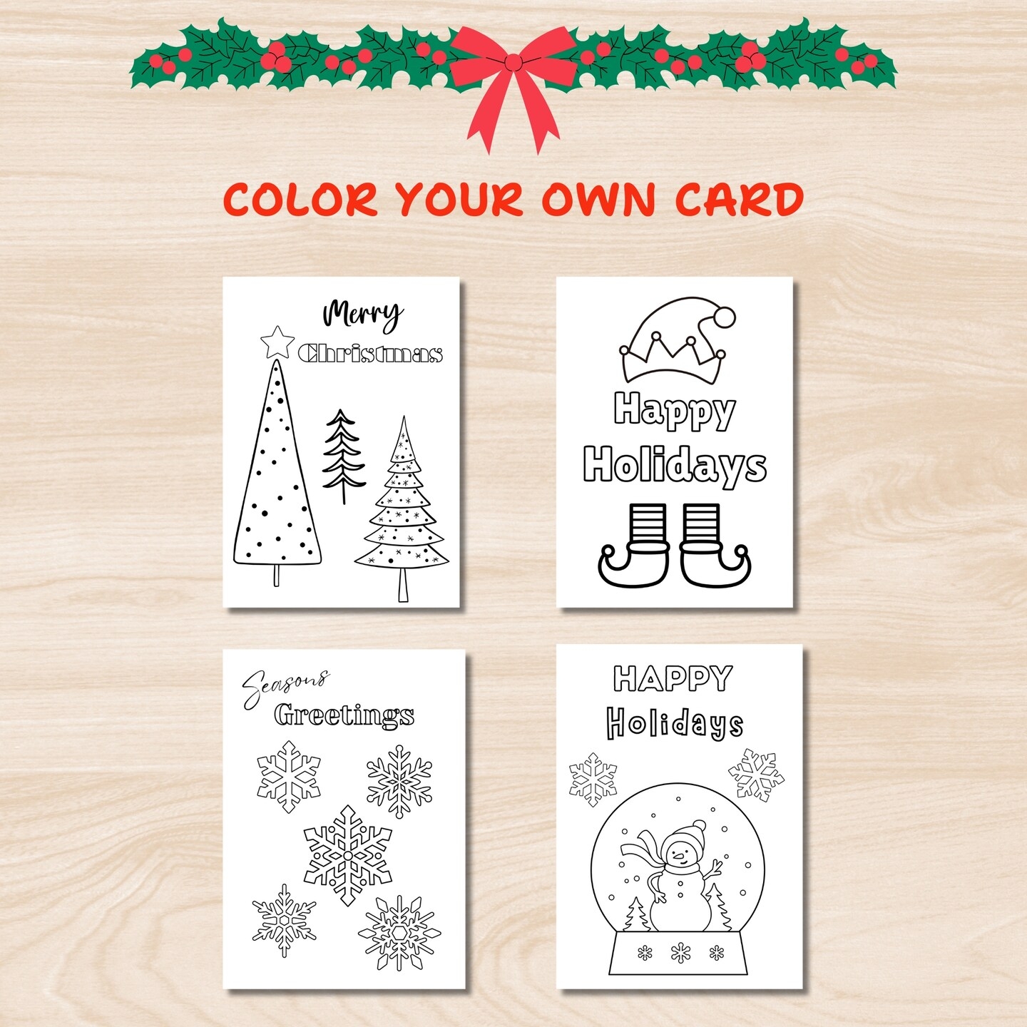 color your own christmas cards printable