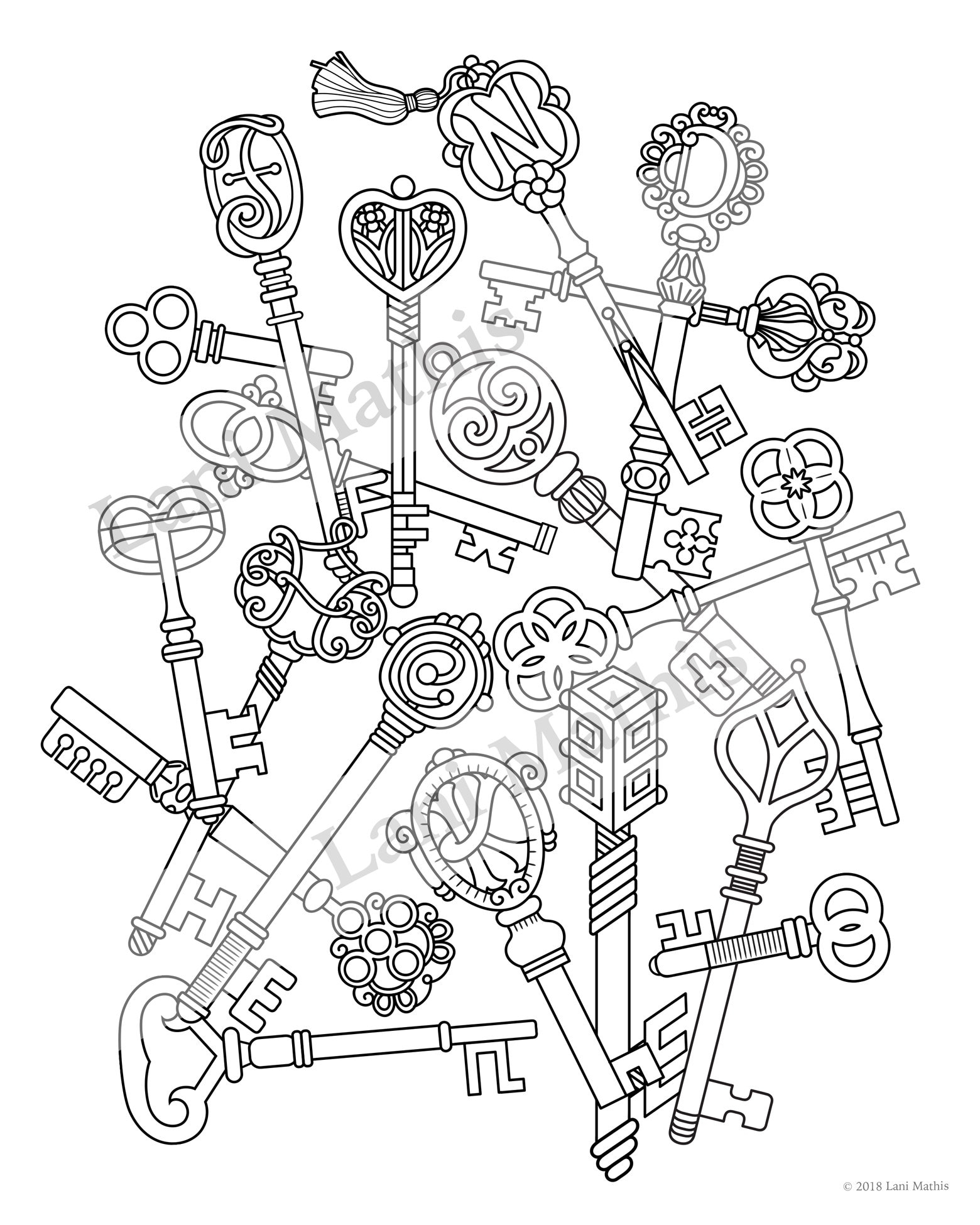 Coloring Page Digital Download Skeleton Keys Secret Message Vintage Keys Etsy Coloring Page Digital Download Skeleton Keys Secret Message Vintage Keys Etsy