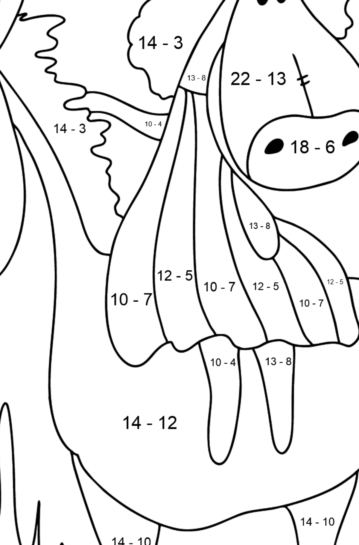 Coloring Page Horse For A Ride difficult Online And Print