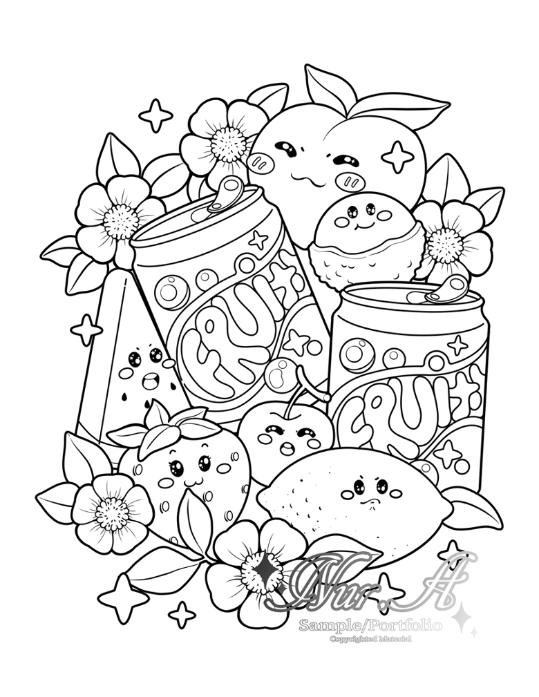printable coloring pictures of food