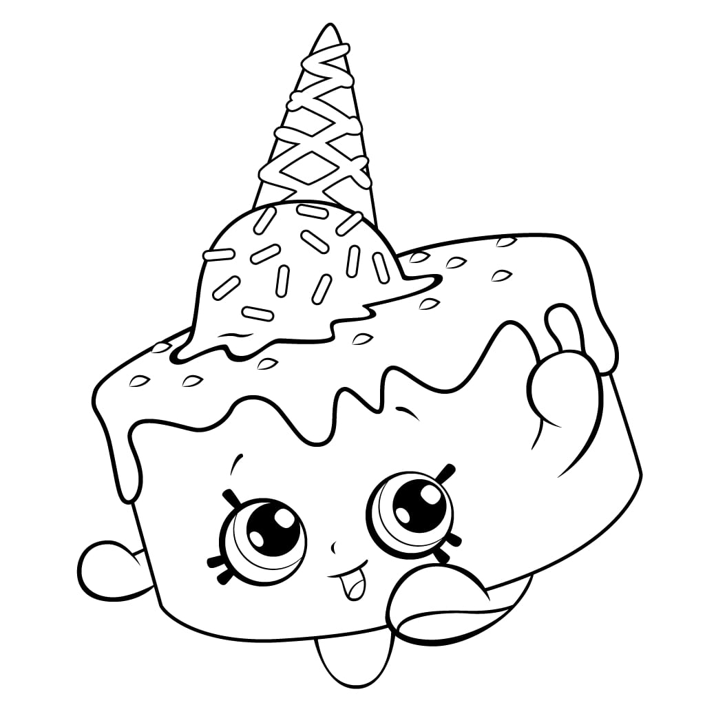 Coloring Pages Ice Cream Kate Shopkin Coloring Page