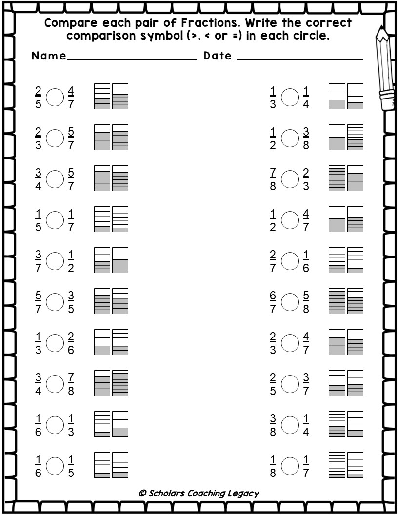 Comparing Fractions With Visuals Worksheet Math Problems Made By Teachers Comparing Fractions With Visuals Worksheet Math Problems Made By Teachers