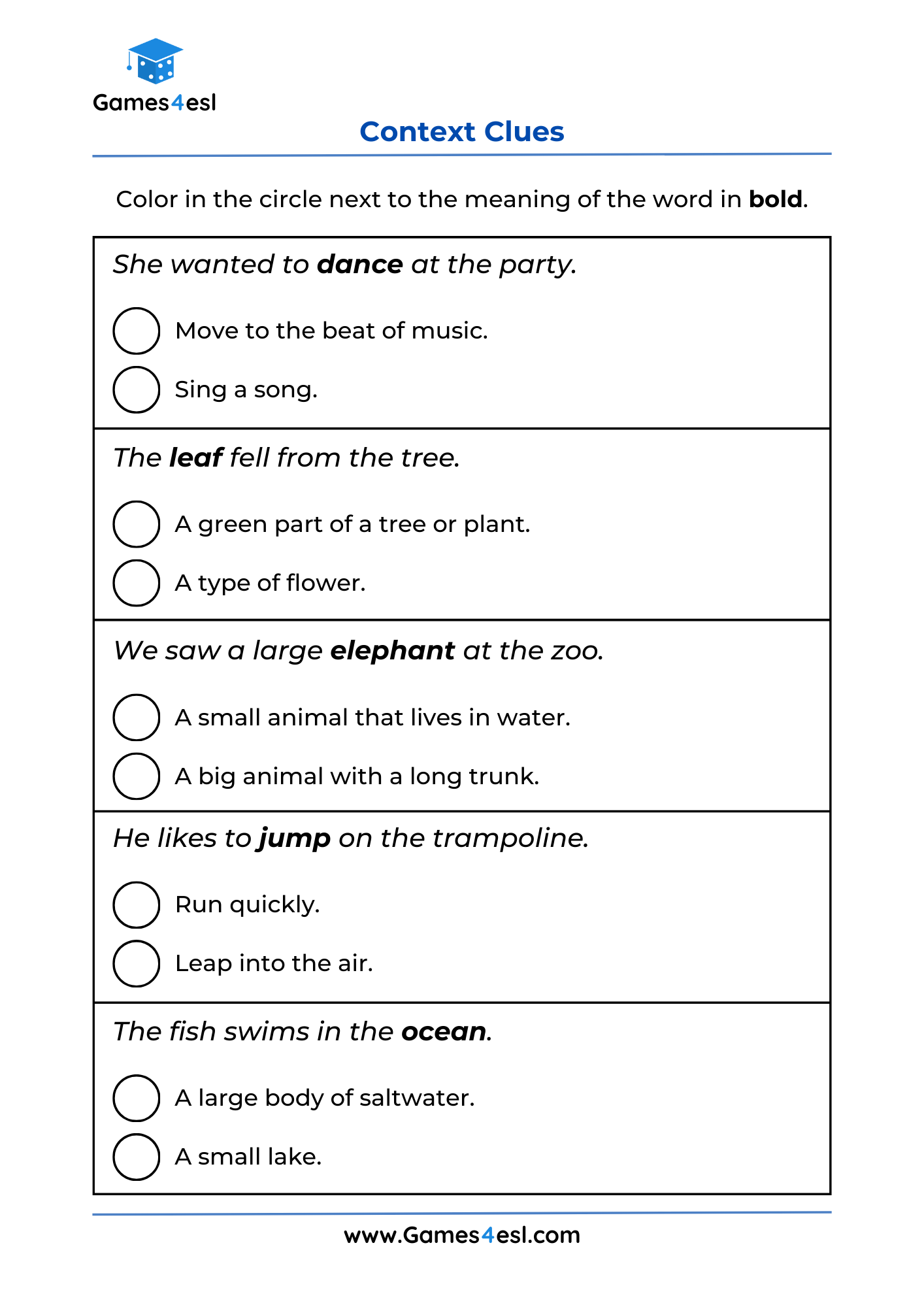 context clues worksheets context clues worksheets
