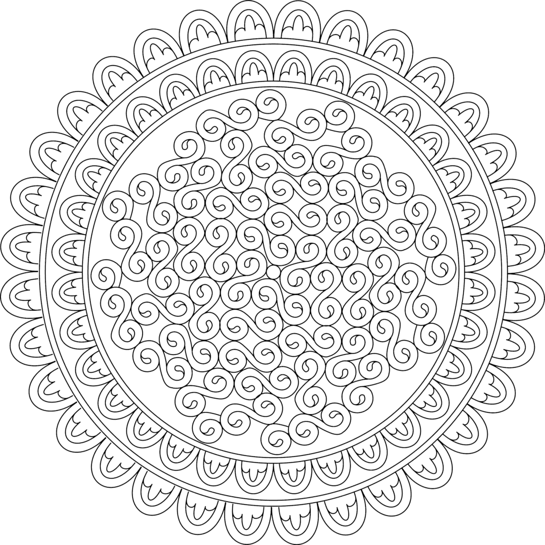 Cookie Swirl Coloring Page Monday Mandala