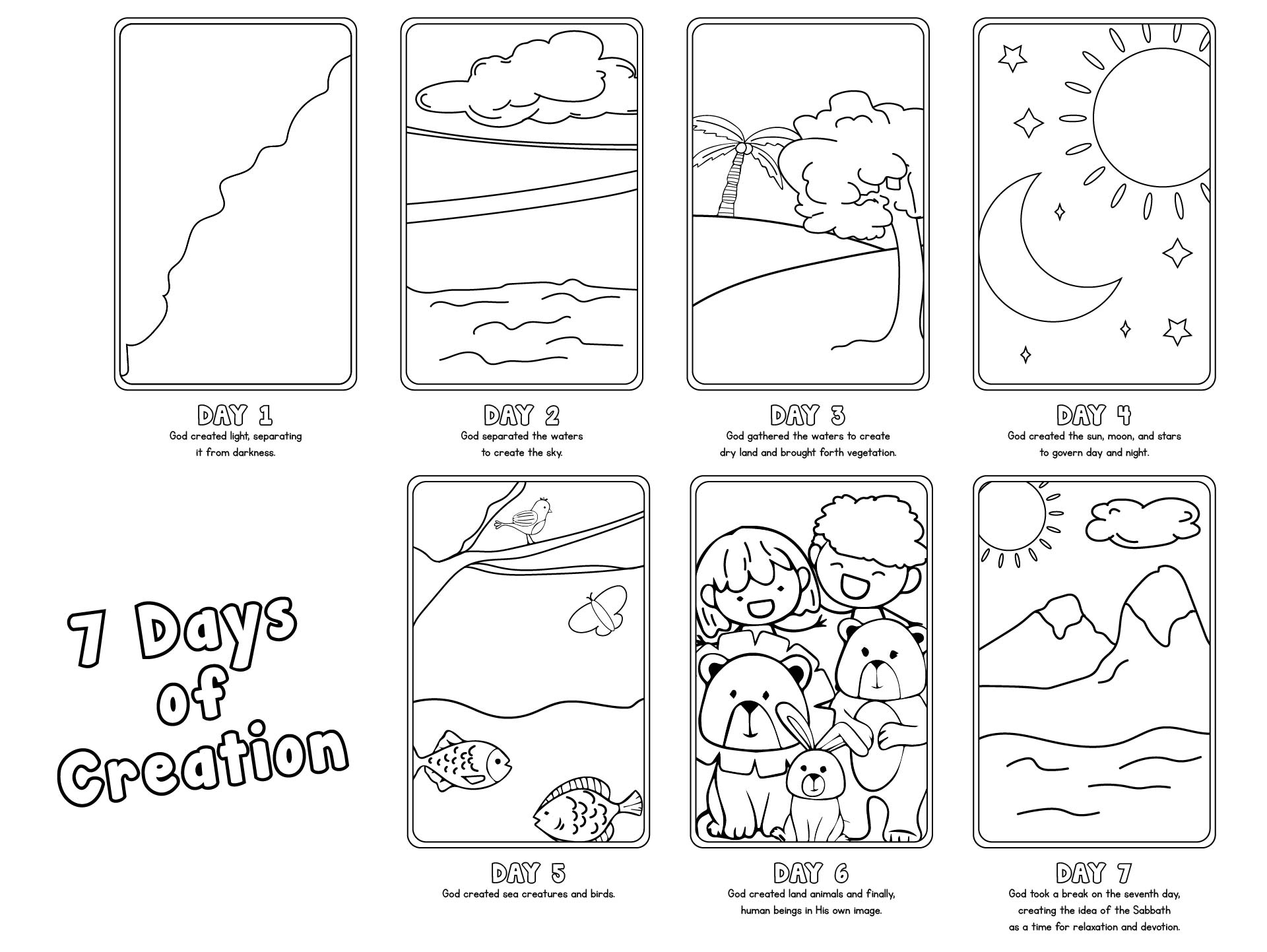 Creation Story Coloring Pages Creation Story Coloring Pages