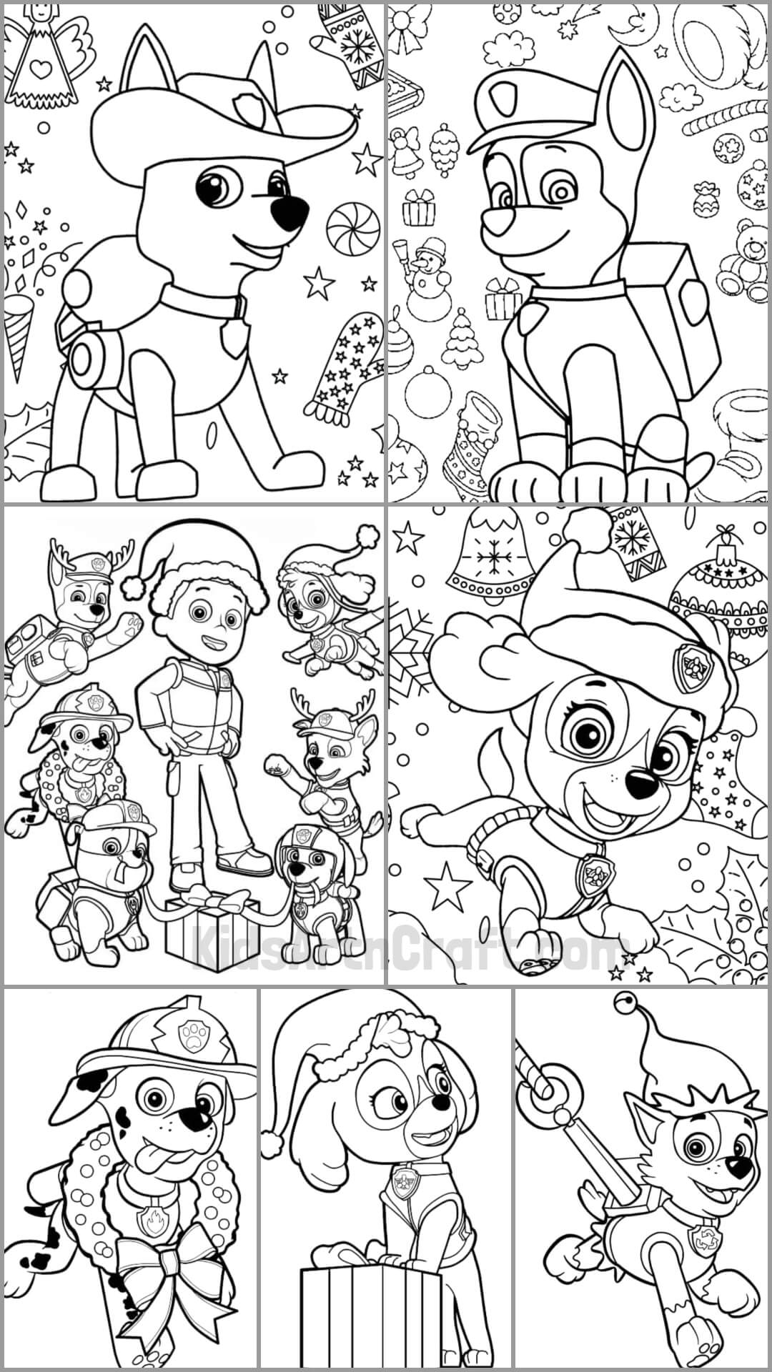 Creative Paw Patrol Christmas Coloring Pages For Kids Kids Art Craft