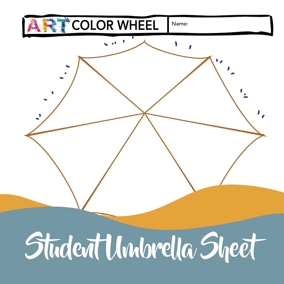Creative Umbrella COLOR WHEEL Theory Worksheet Coloring Template Collaborative HopeCreek