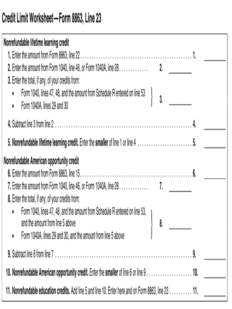 Credit Limit Worksheet A Fill Online Printable Fillable Blank PdfFiller