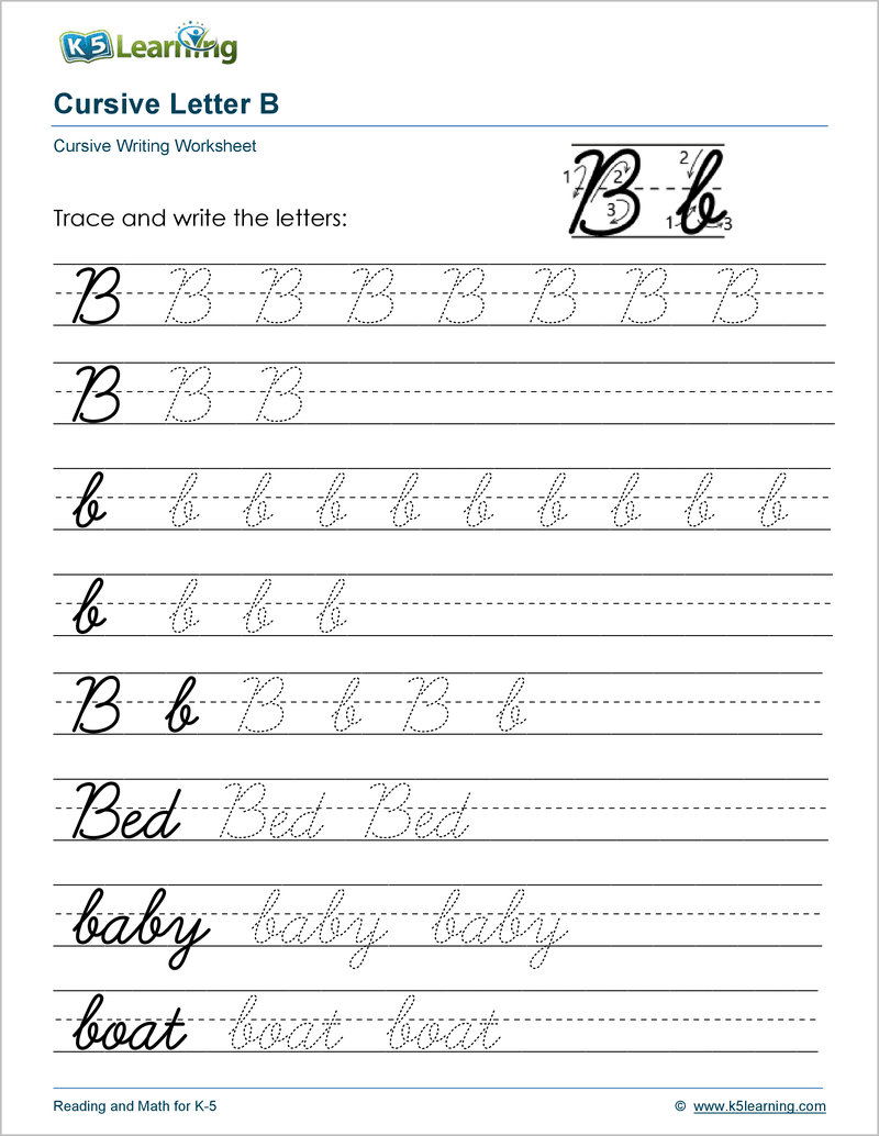 cursive writing worksheets