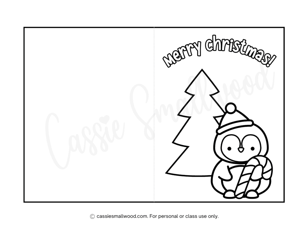 CUTE Christmas Cards To Color Cassie Smallwood