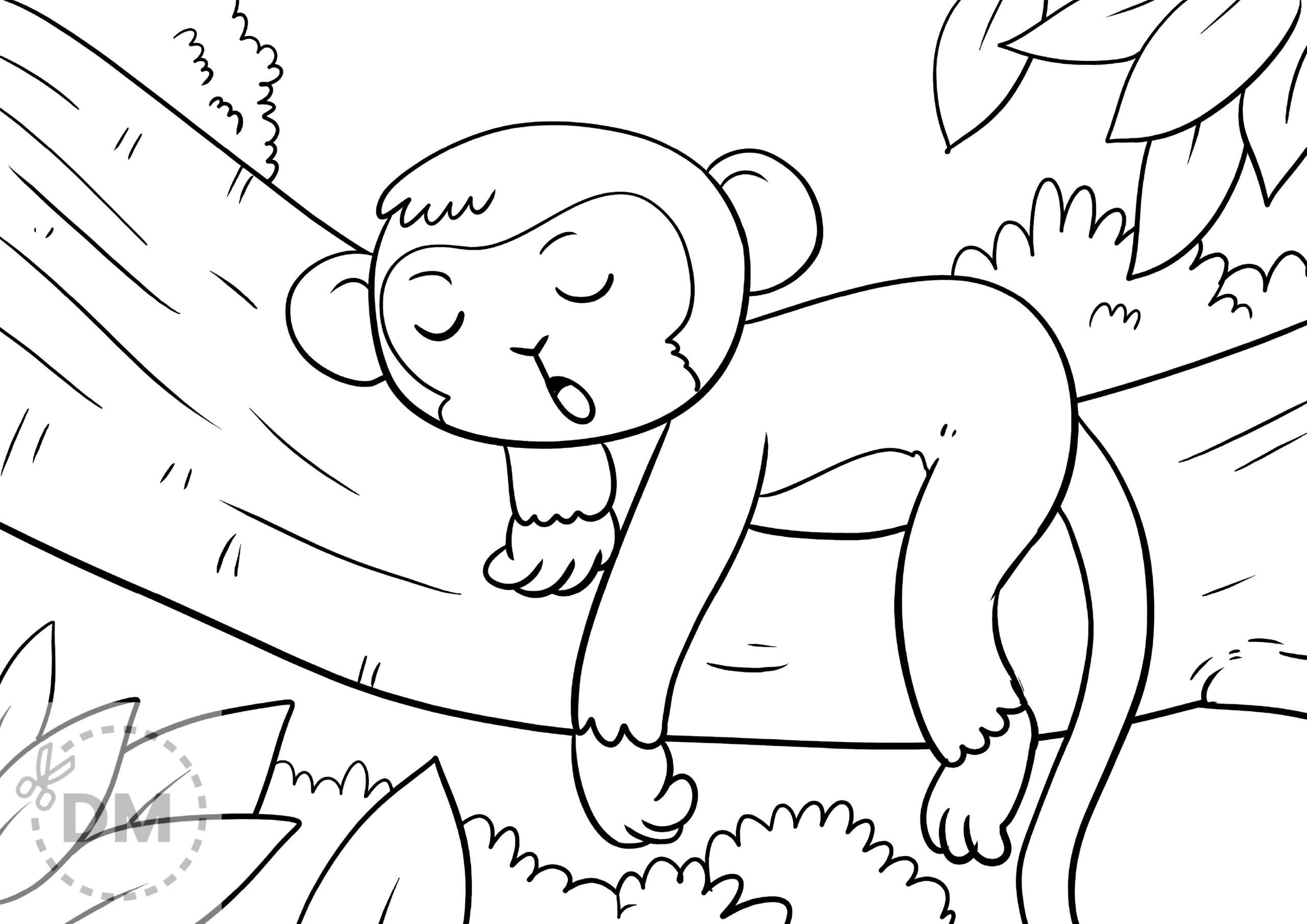 Cute Monkey Coloring Page Free Printable Sheet Diy magazine