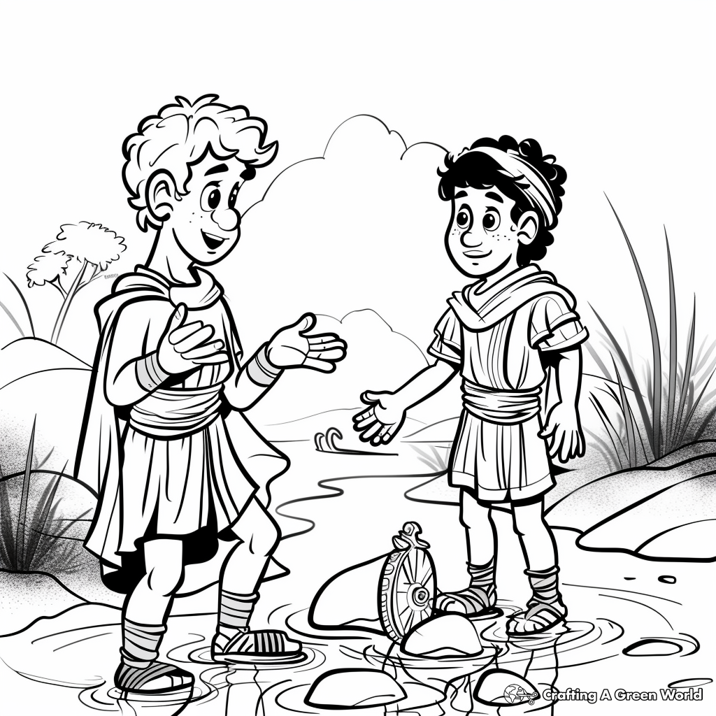 David And Jonathan Coloring Pages Free Printable 