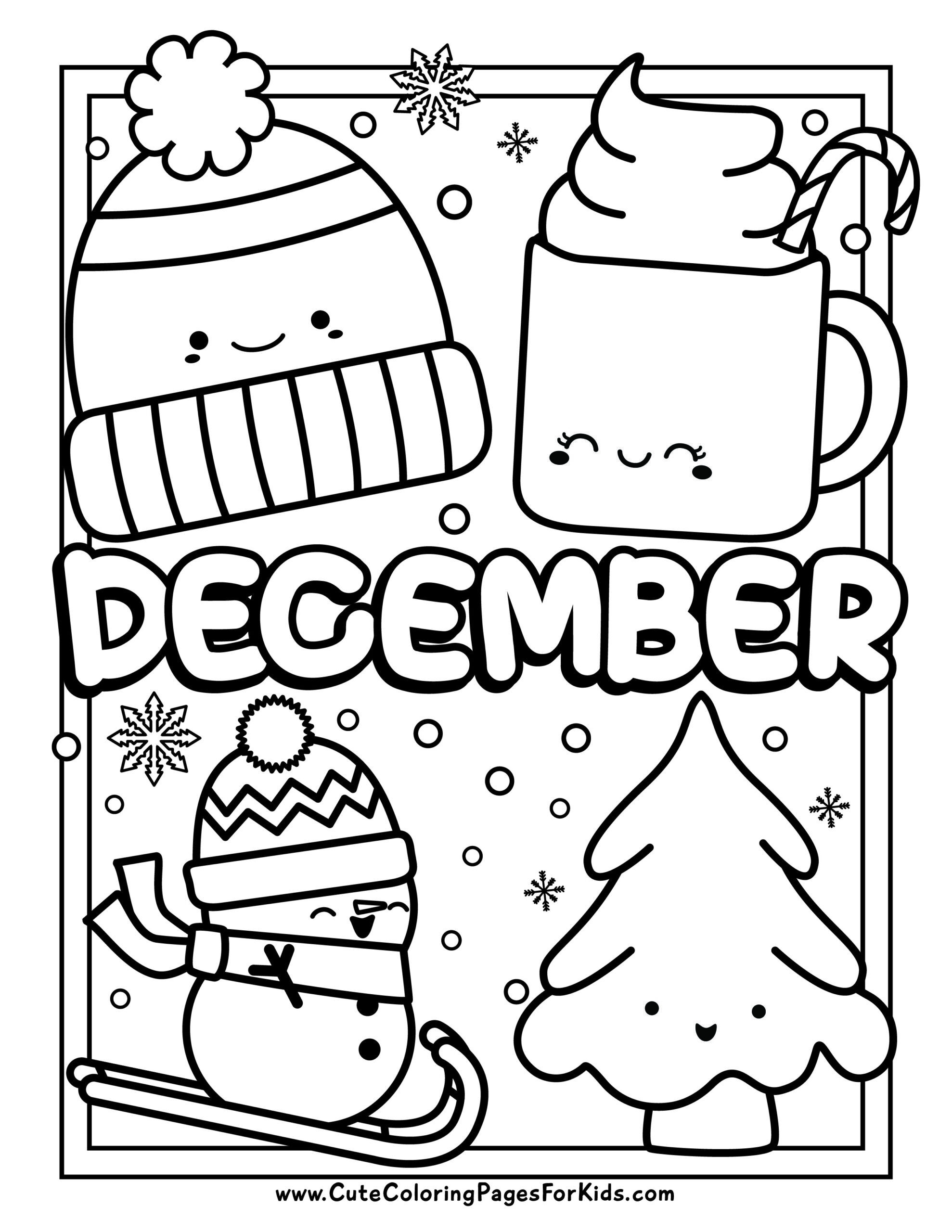 cute christmas coloring pages printable
