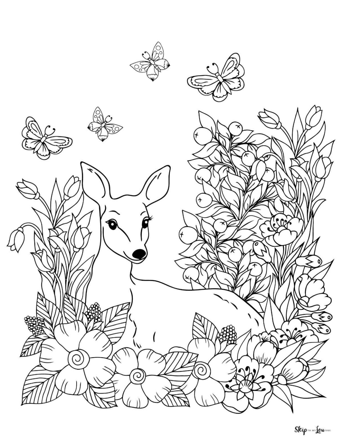 Deer Coloring Pages Free Printables For Kids And Adults Skip To My Lou