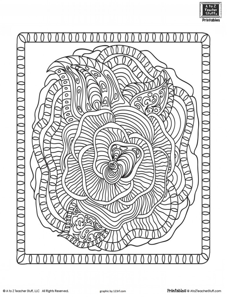 Detailed Flower Advanced Coloring Page A To Z Teacher Stuff Printable Pages And Worksheets