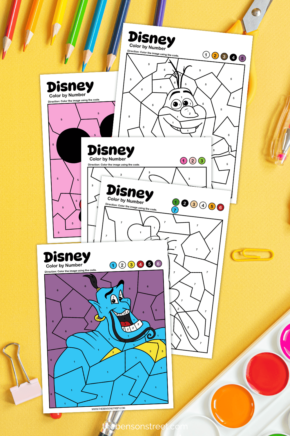 Disney Color By Number Coloring Pages 8 Free Printables