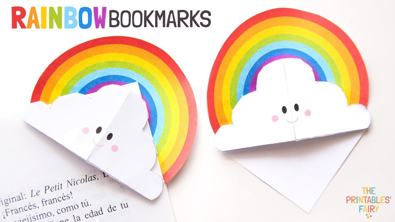 DIY Rainbow Corner Bookmark The Printables Fairy