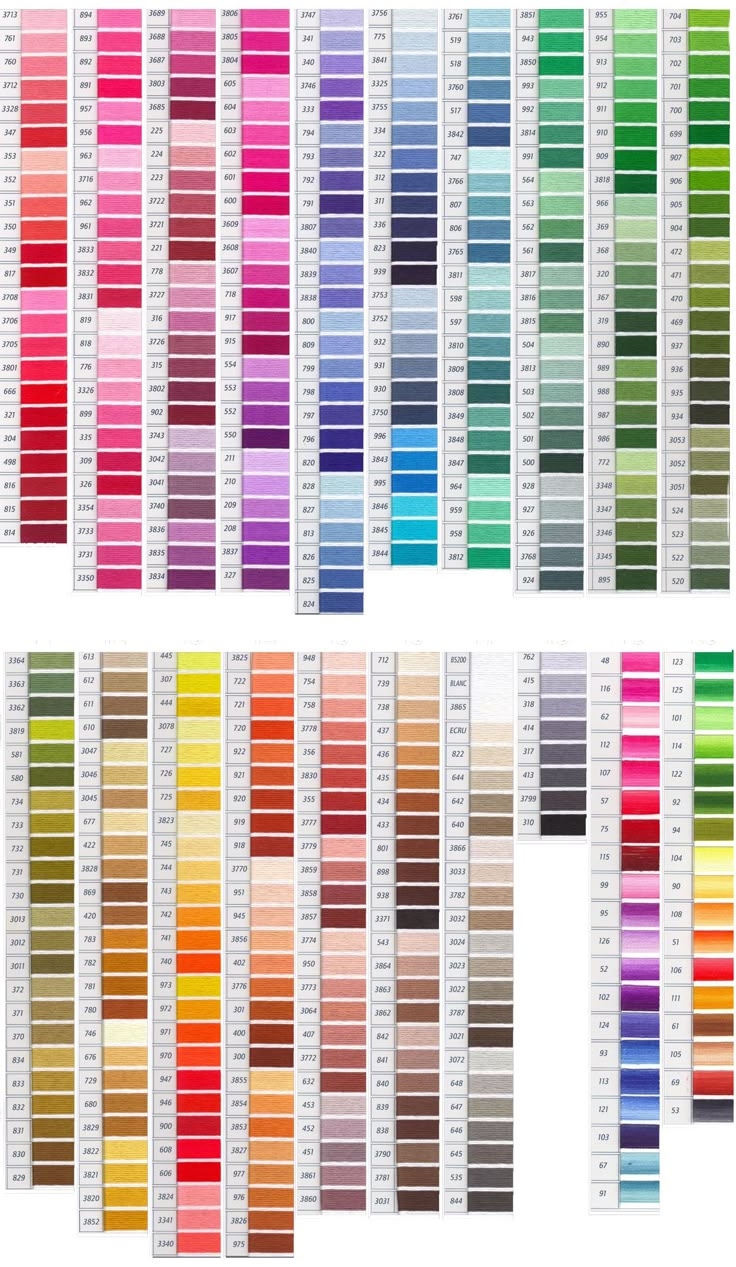 dmc floss color chart printable