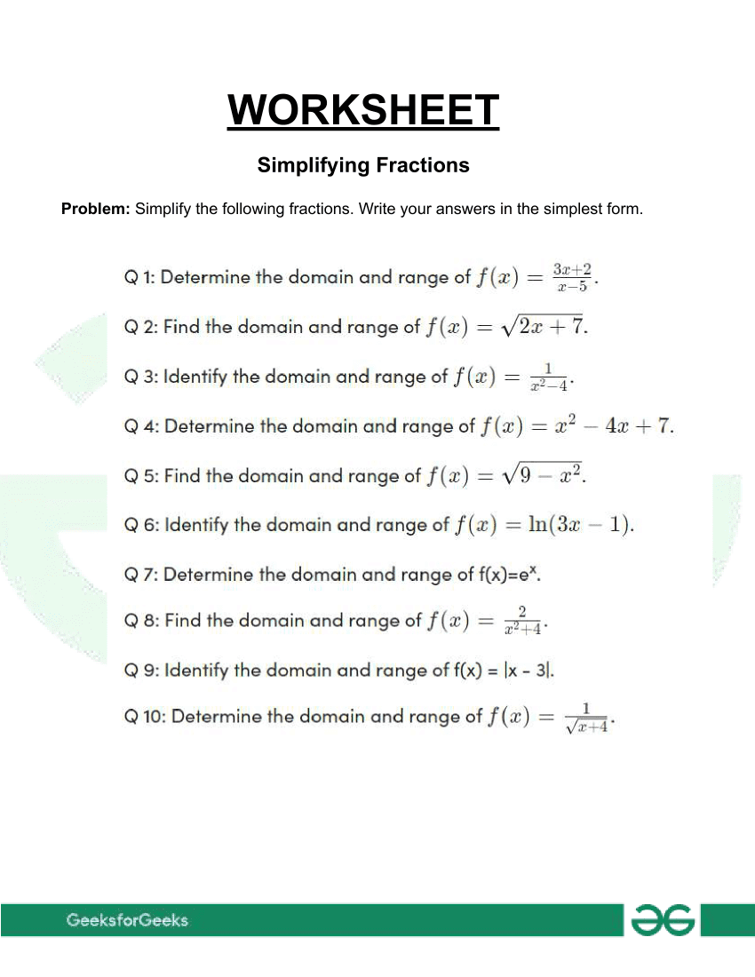 domain and range worksheet domain and range worksheet