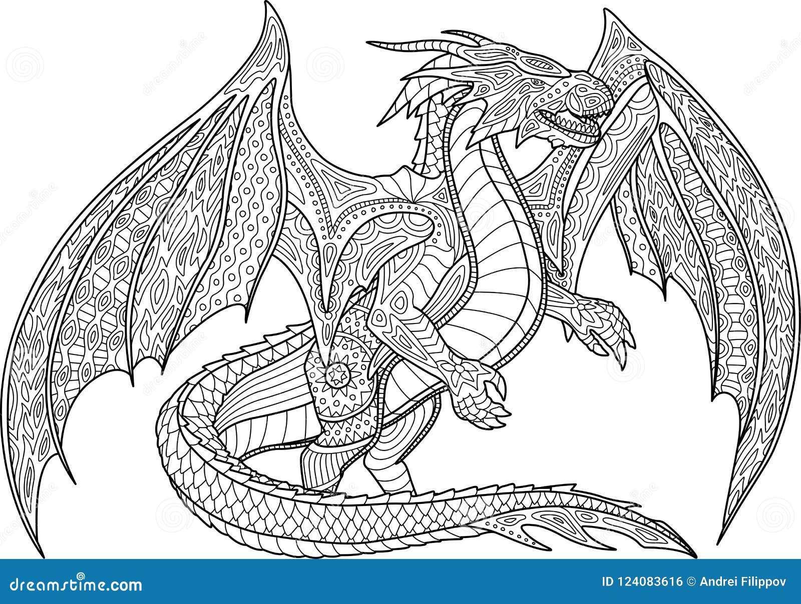 Dragon Adult Coloring Stock Illustrations 1 193 Dragon Adult Coloring Stock Illustrations Vectors Clipart Dreamstime