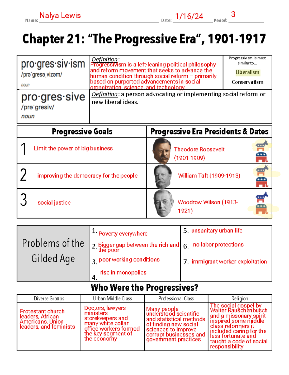 E The Progressive Era Note Taking Guide The Progressive Era Roots Of Progressivism Rapid Change Studocu