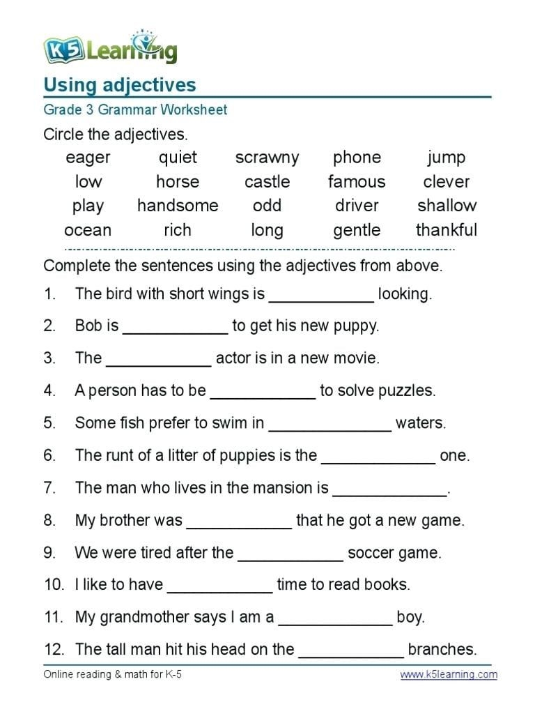 ELA Worksheets Second Third And Fourth Grade Worksheets Library