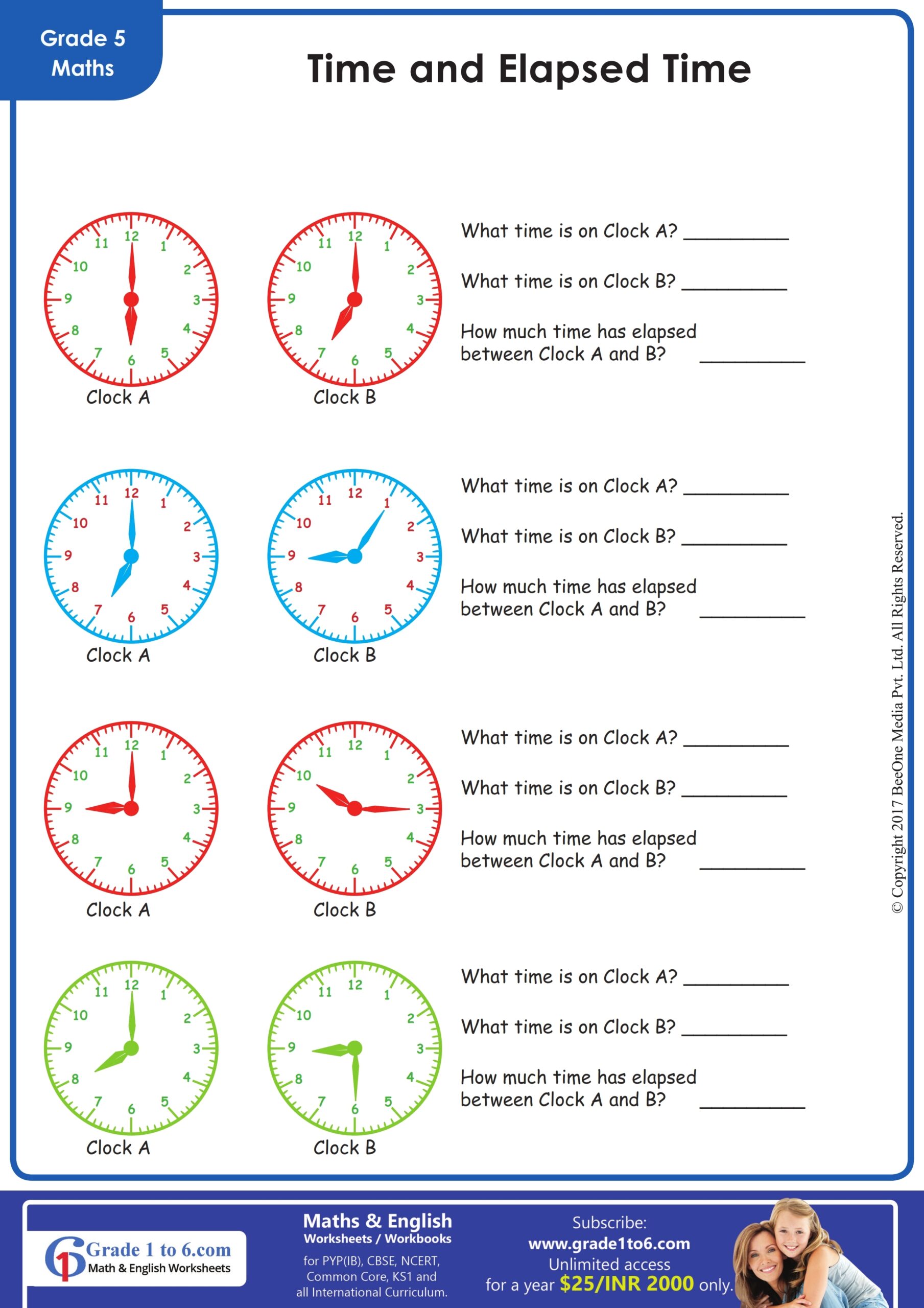 Elapsed Time Worksheets Grade 5 PYP Maths