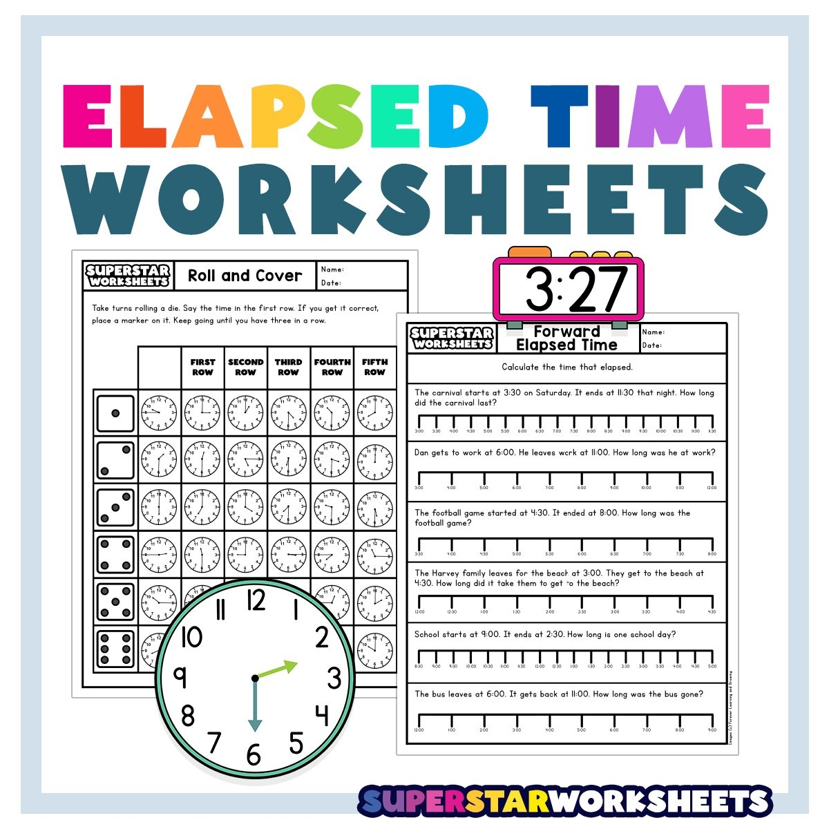 elapsed time worksheets