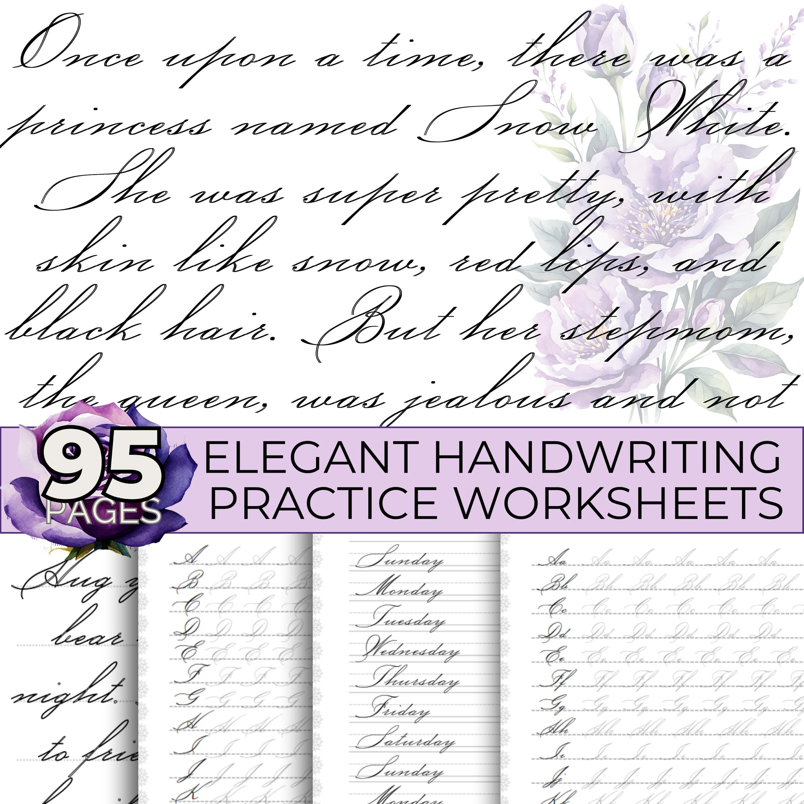 Elegant Cursive Handwriting Worksheets Elegant Handwriting Cursive Alphabet Improve Handwriting Cursive Writing Elegant Cursive Tracing Etsy