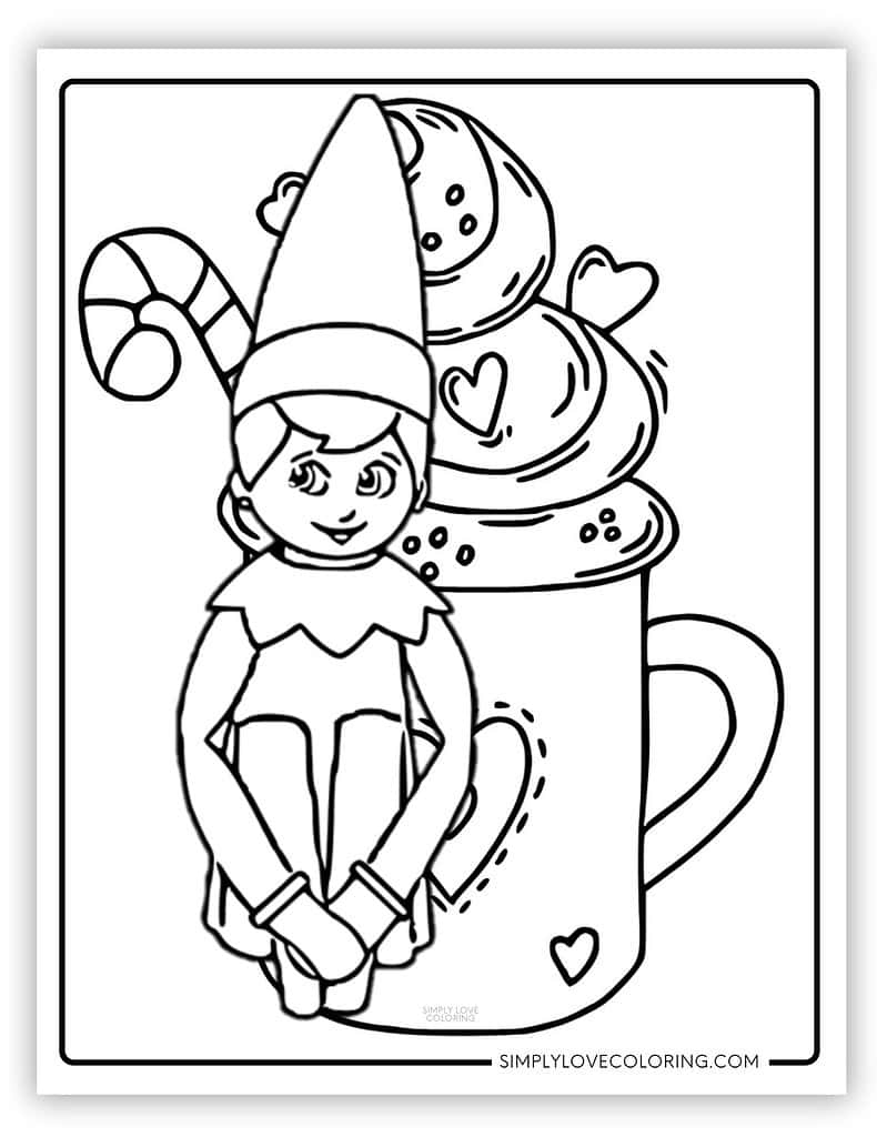 Elf On The Shelf Coloring Pages Free PDF Printables Simply Love Coloring