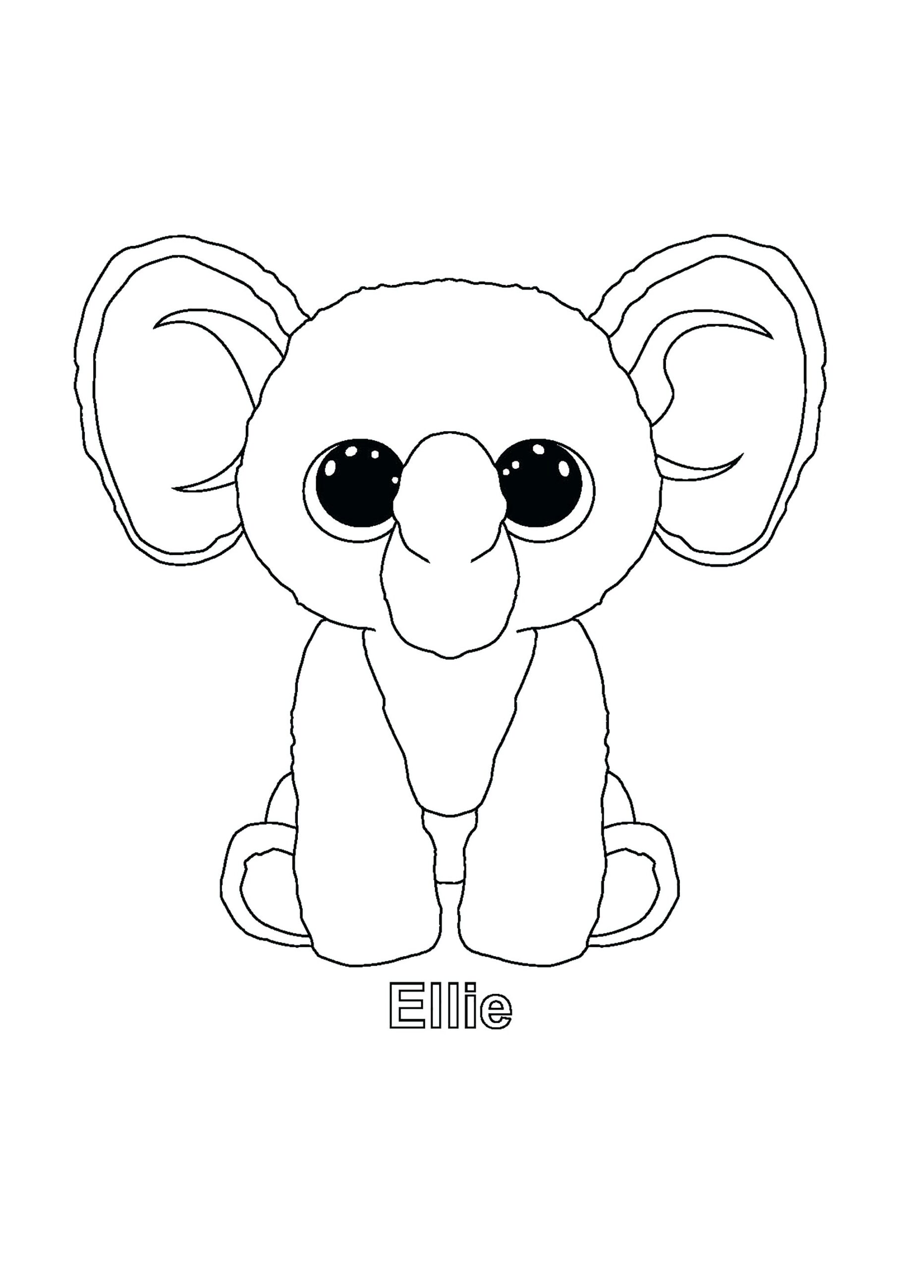Elie Elephant Beanie Boo Coloring Pages