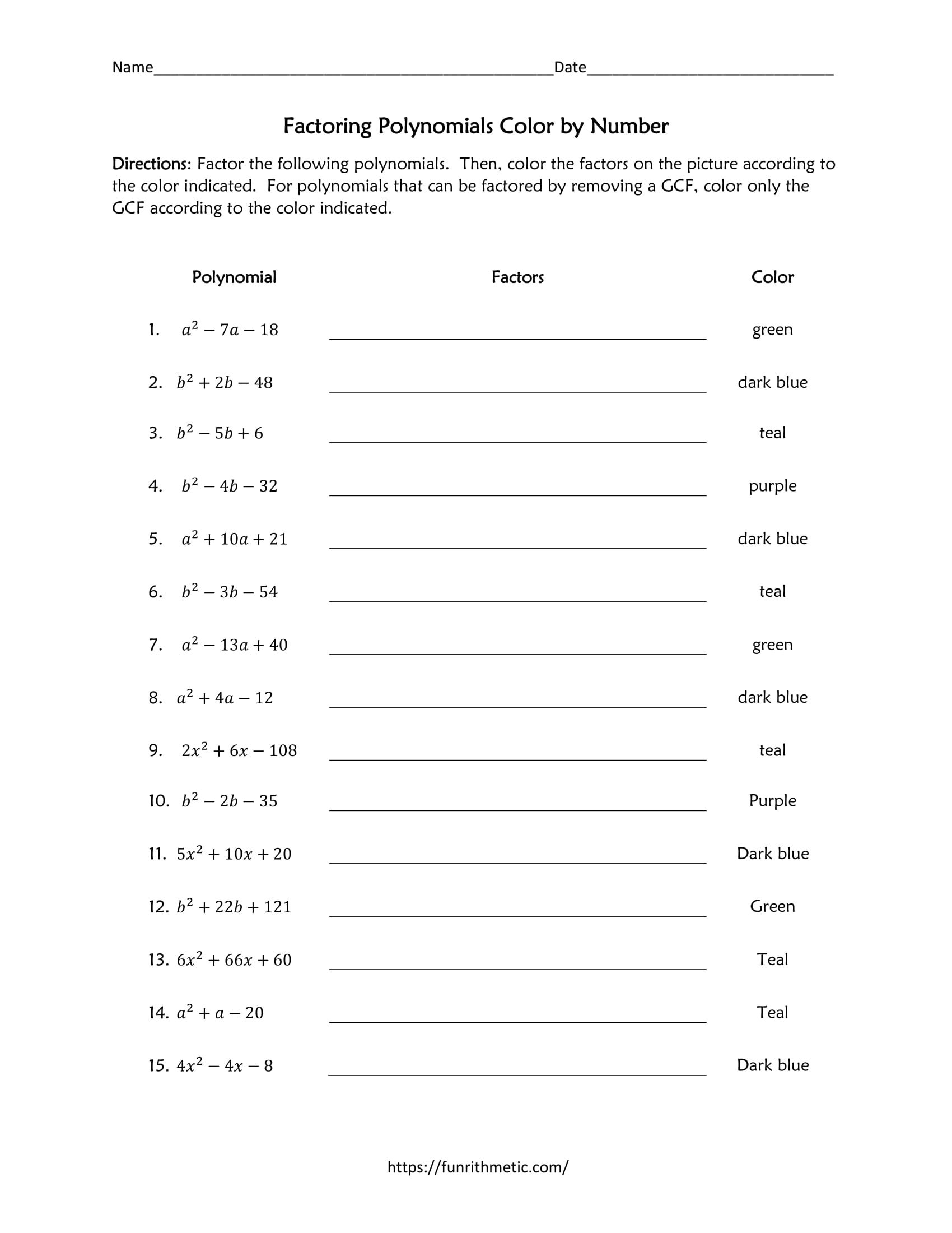 factoring polynomials worksheet factoring polynomials worksheet
