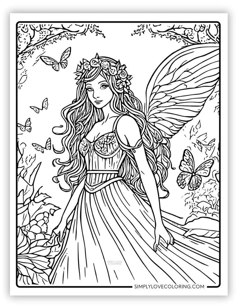 free printable coloring pages for adults fairies