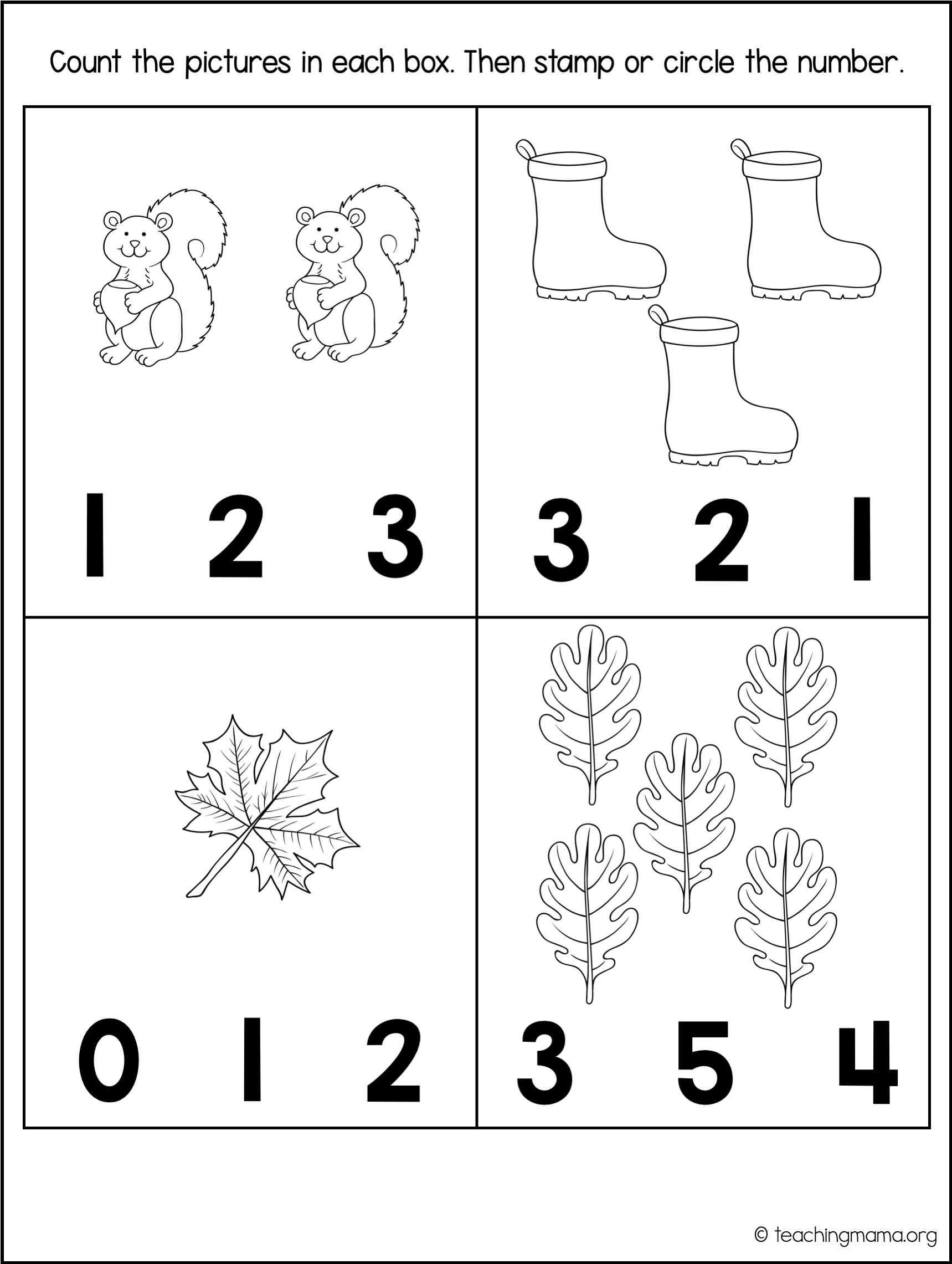pre k math worksheets