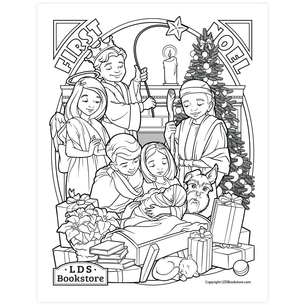 Family Nativity Coloring Page Printable Christmas Coloring Page Family Nativity Coloring Page Printable Christmas Coloring Page