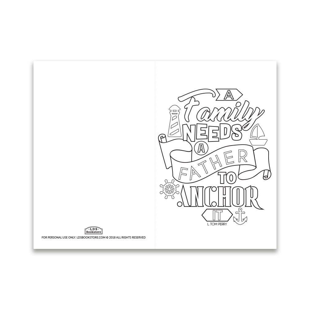 Father s Day Coloring Card A Family Needs A Father Digital Download In LDS Holiday Printables On LDSBookstore