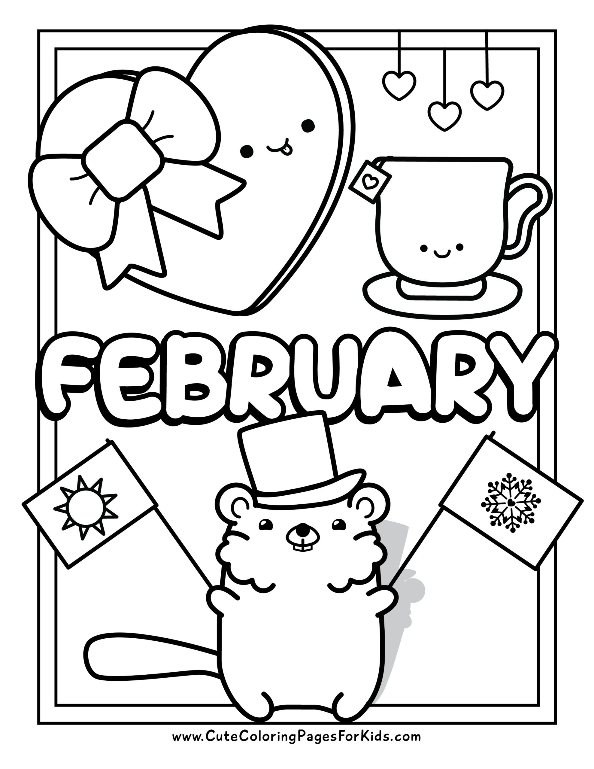 February Coloring Pages Cute Coloring Pages For Kids