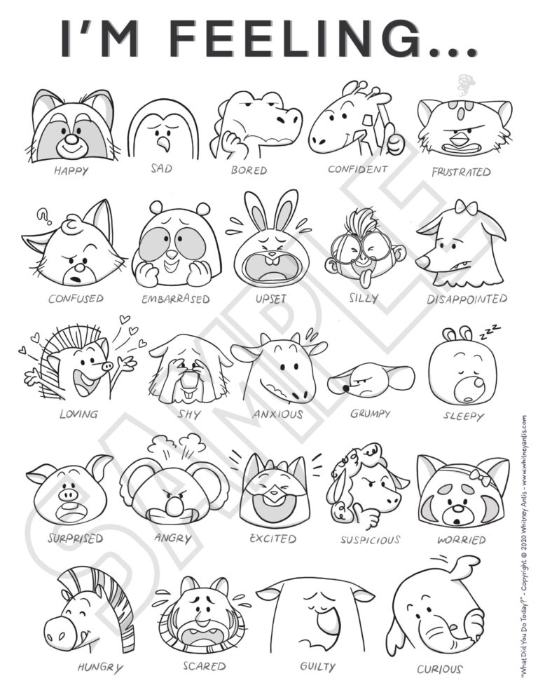 Feelings Coloring Sheet Printable Digital Download Social emotional Learning Emotions Kids Homeschool Teacher Growth Mindset Etsy