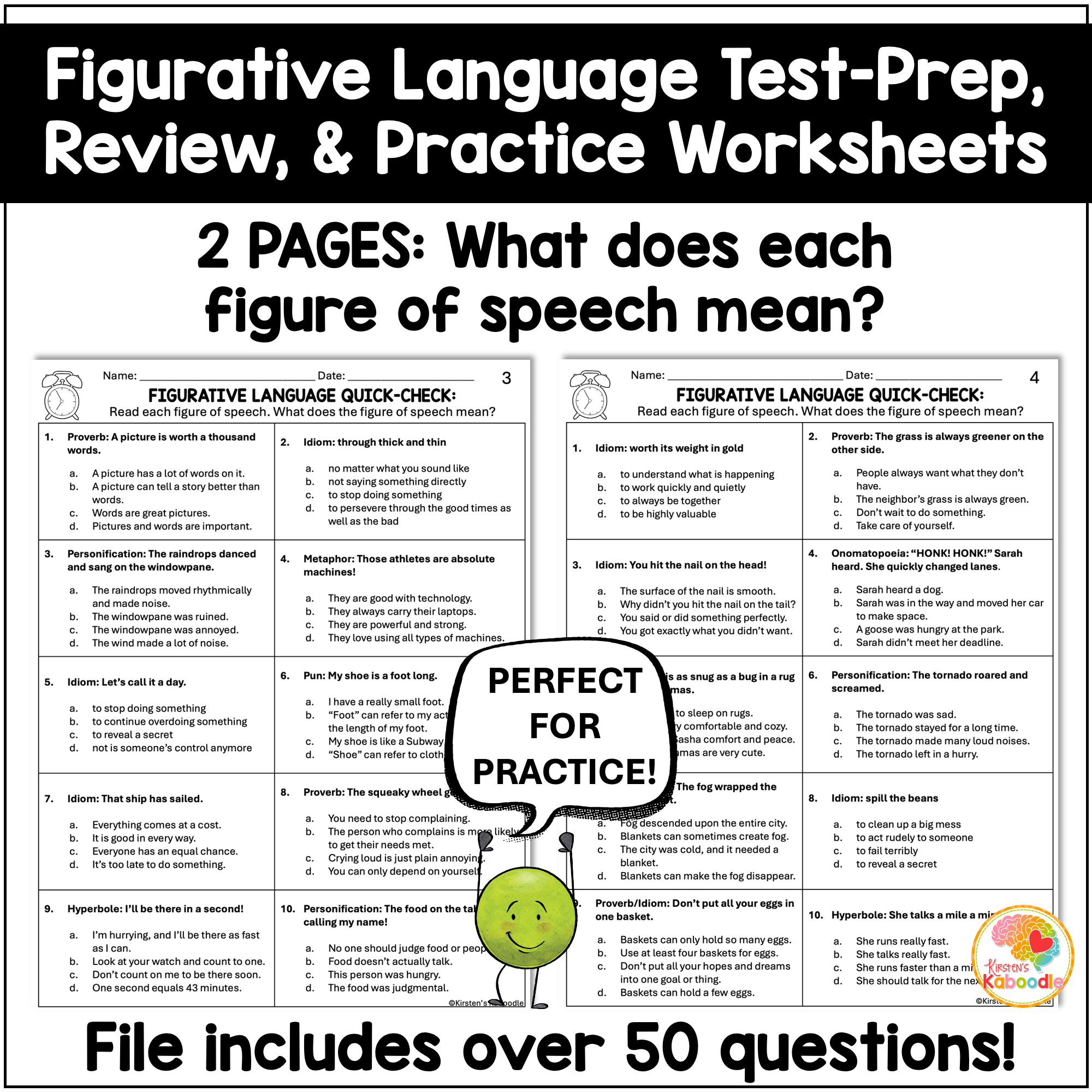 figurative language worksheets figurative language worksheets