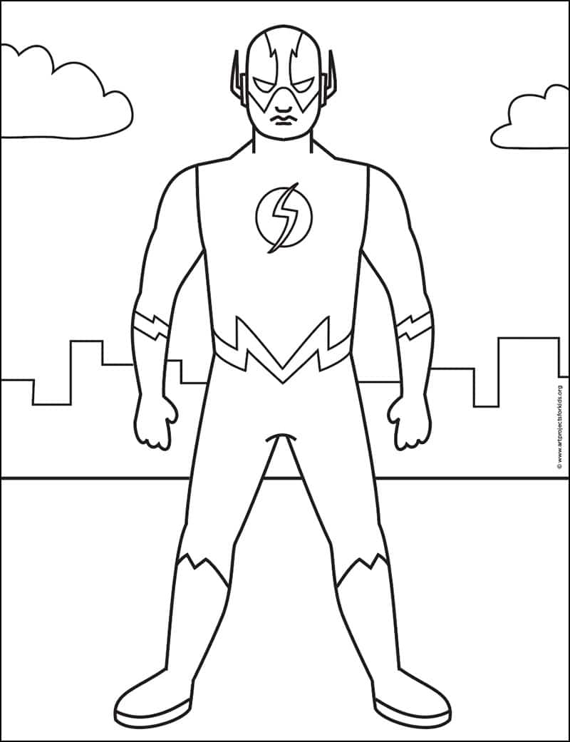 Flash Coloring Page Free Printable Sheets For Kids