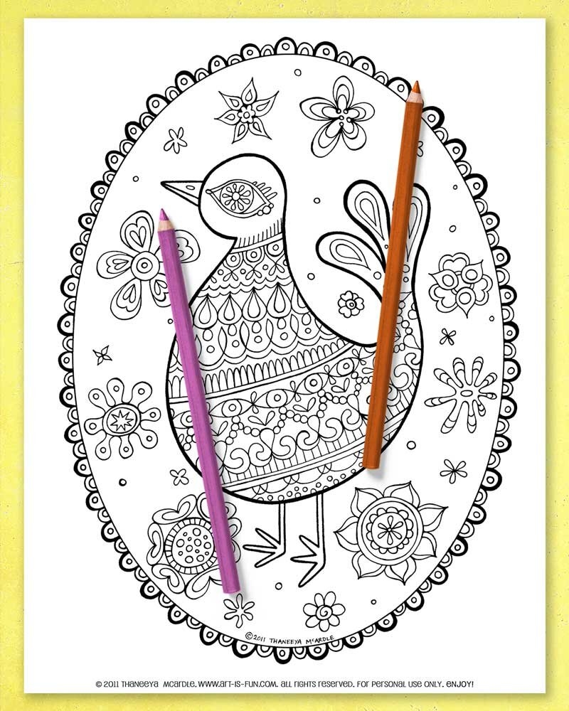 printable folk art coloring pages