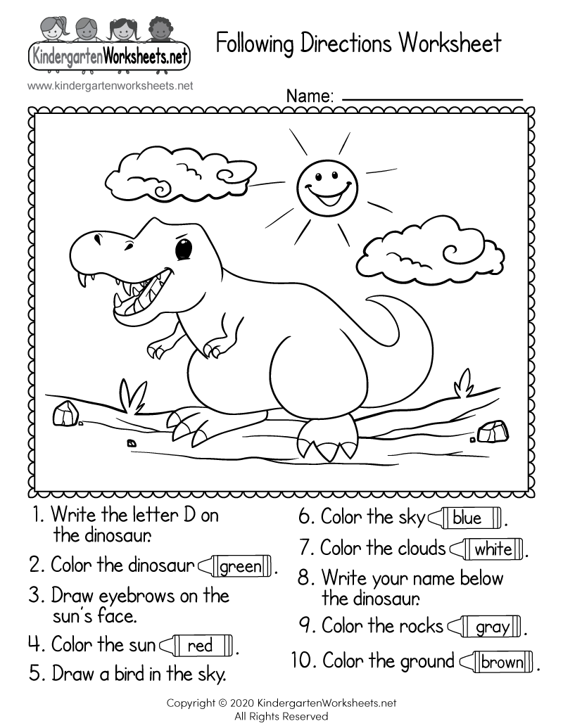 Following Directions Worksheet Free Printable Digital PDF
