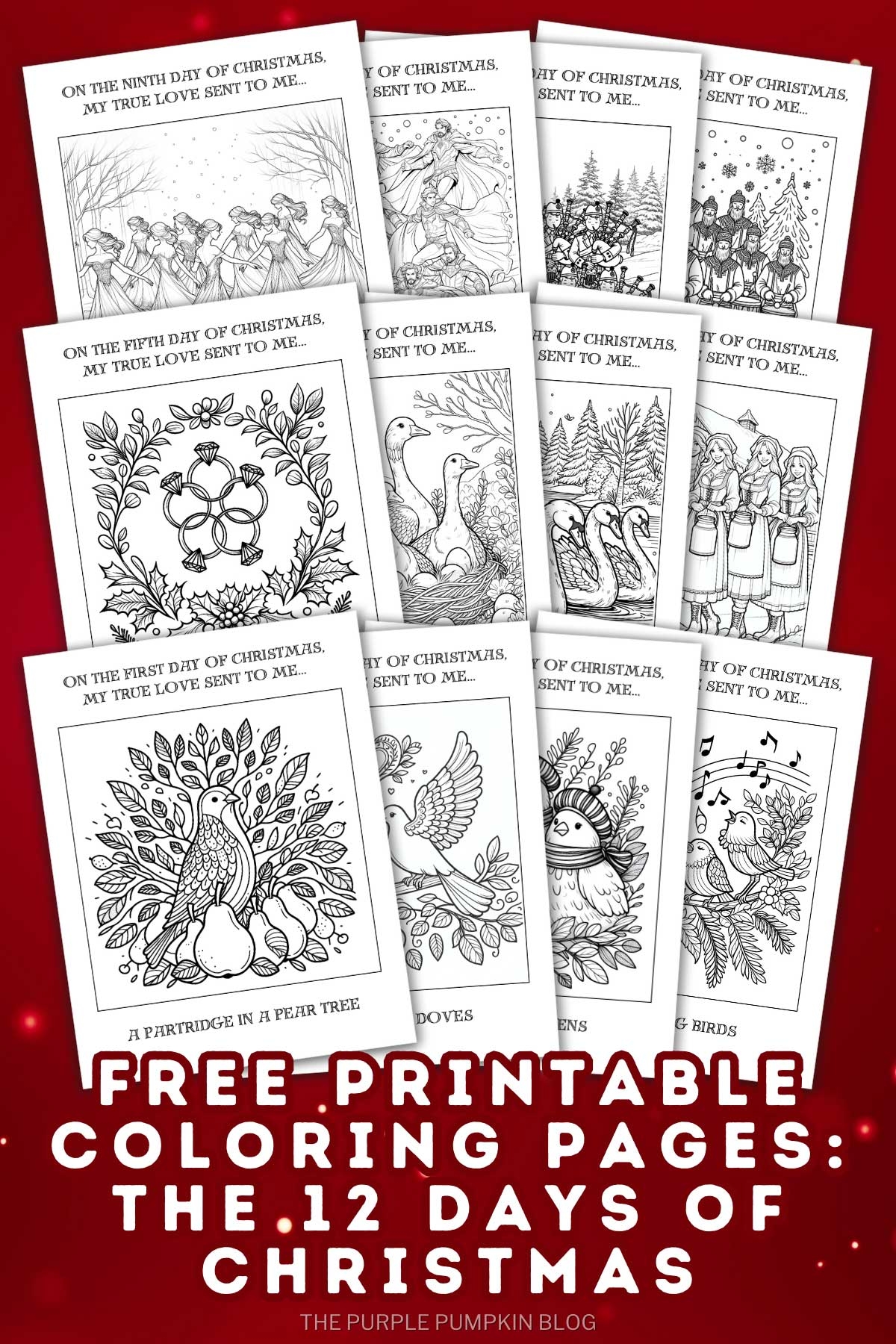 Free 12 Days Of Christmas Coloring Pages Printable