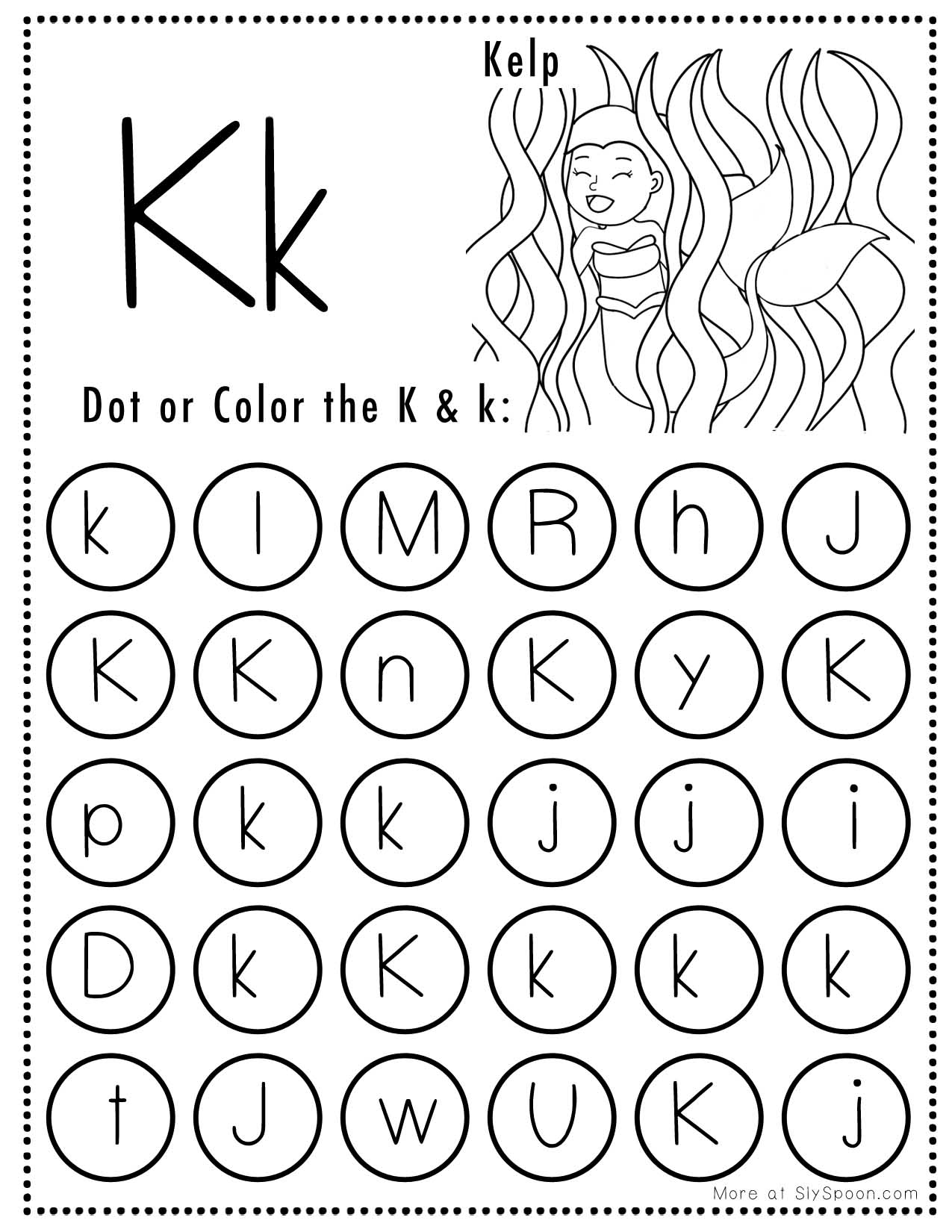Free Alphabet Do A Dot Printables Worksheets Letter K Mermaid Themed Sly Spoon Free Alphabet Do A Dot Printables Worksheets Letter K Mermaid Themed Sly Spoon