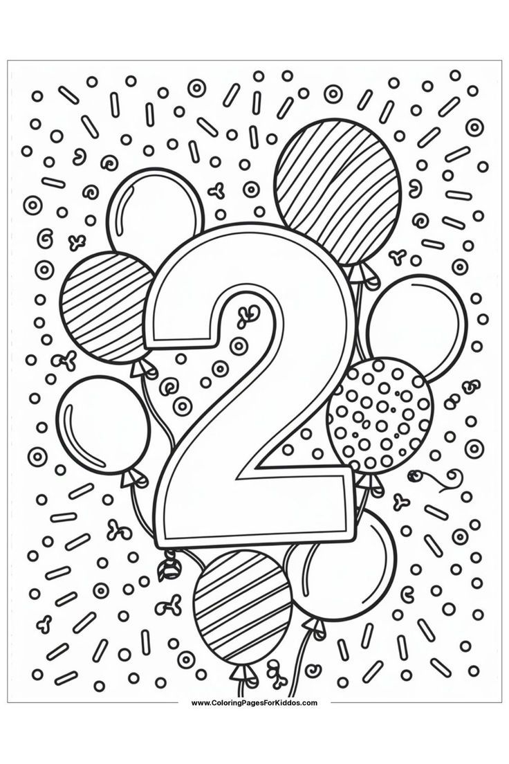Free And Cute Happy Birthday Age 2 Coloring Pages Printables For Kids