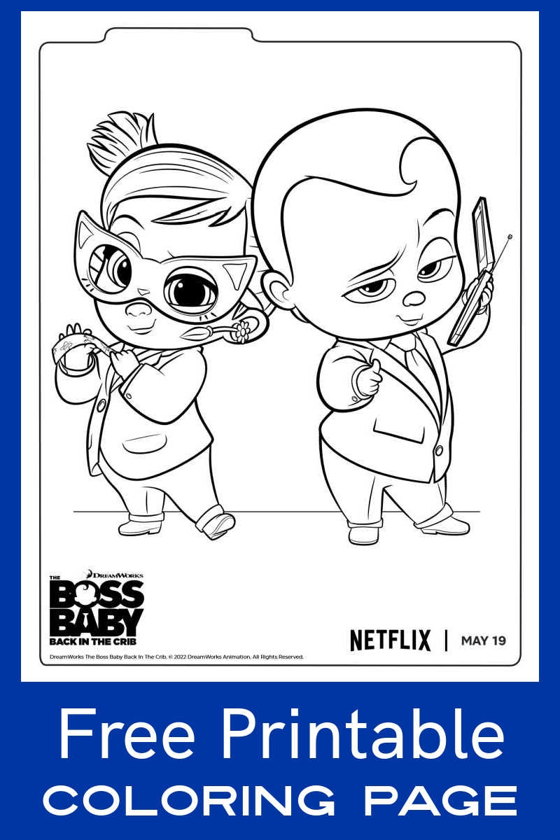 Free Boss Baby Theodore Tina Coloring Page Mama Likes This