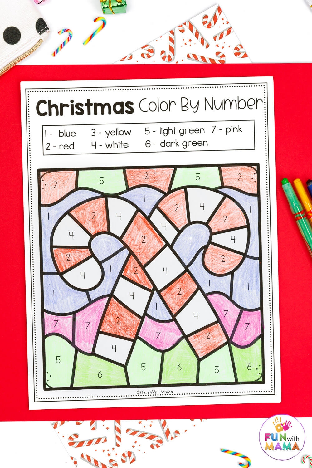 FREE Color By Number Christmas Pages