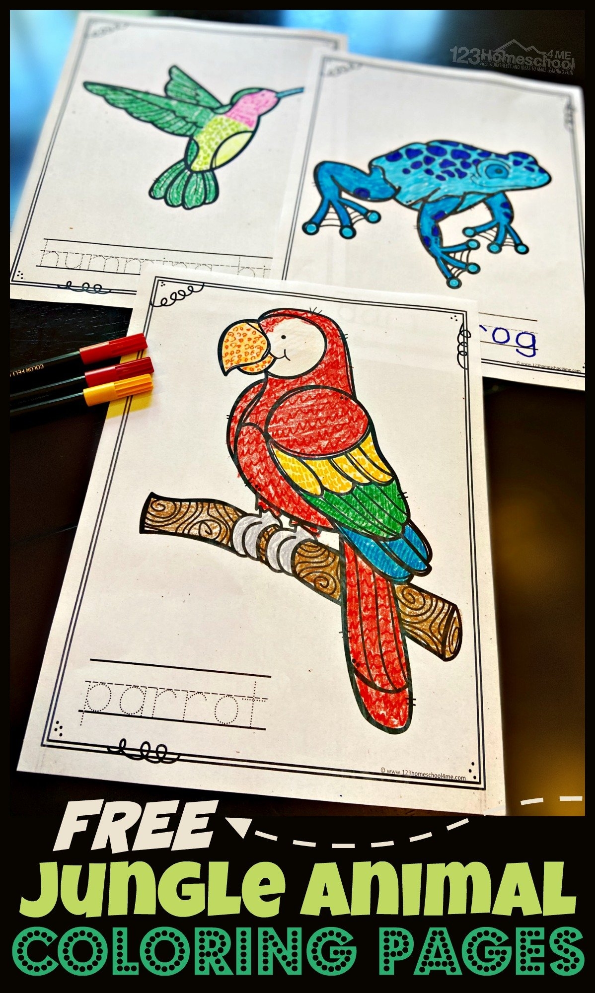 printable coloring pictures of jungle animals
