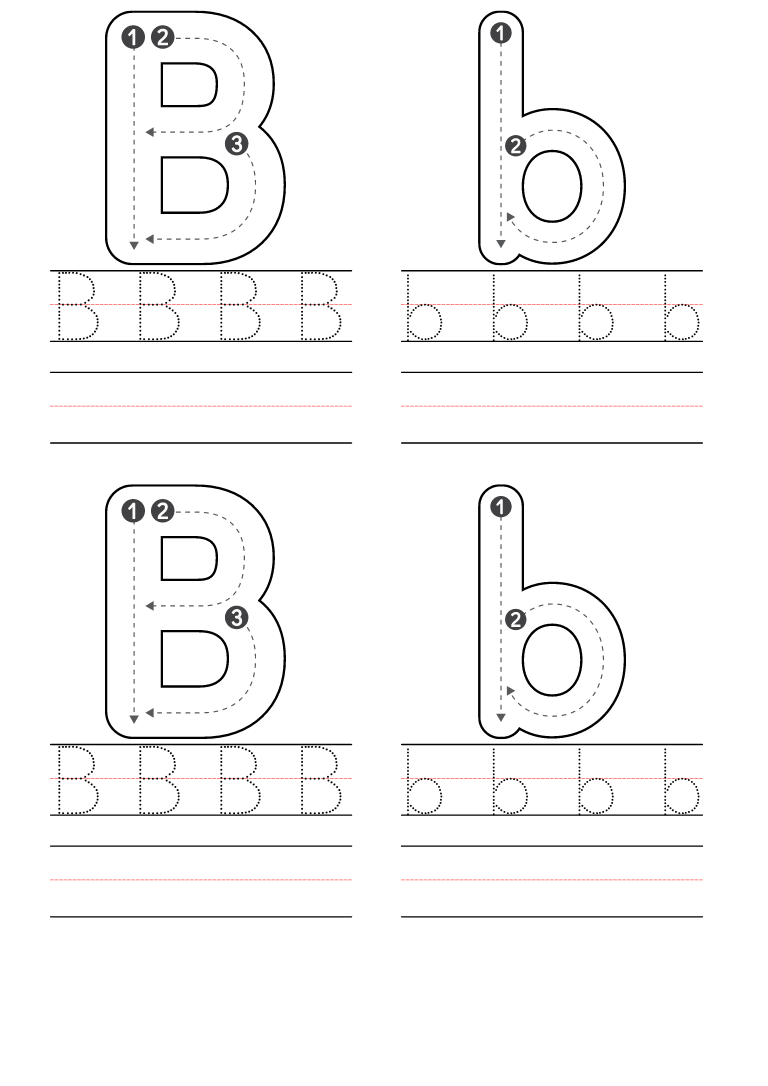 Free Letter B Coloring Pages Printable PDF