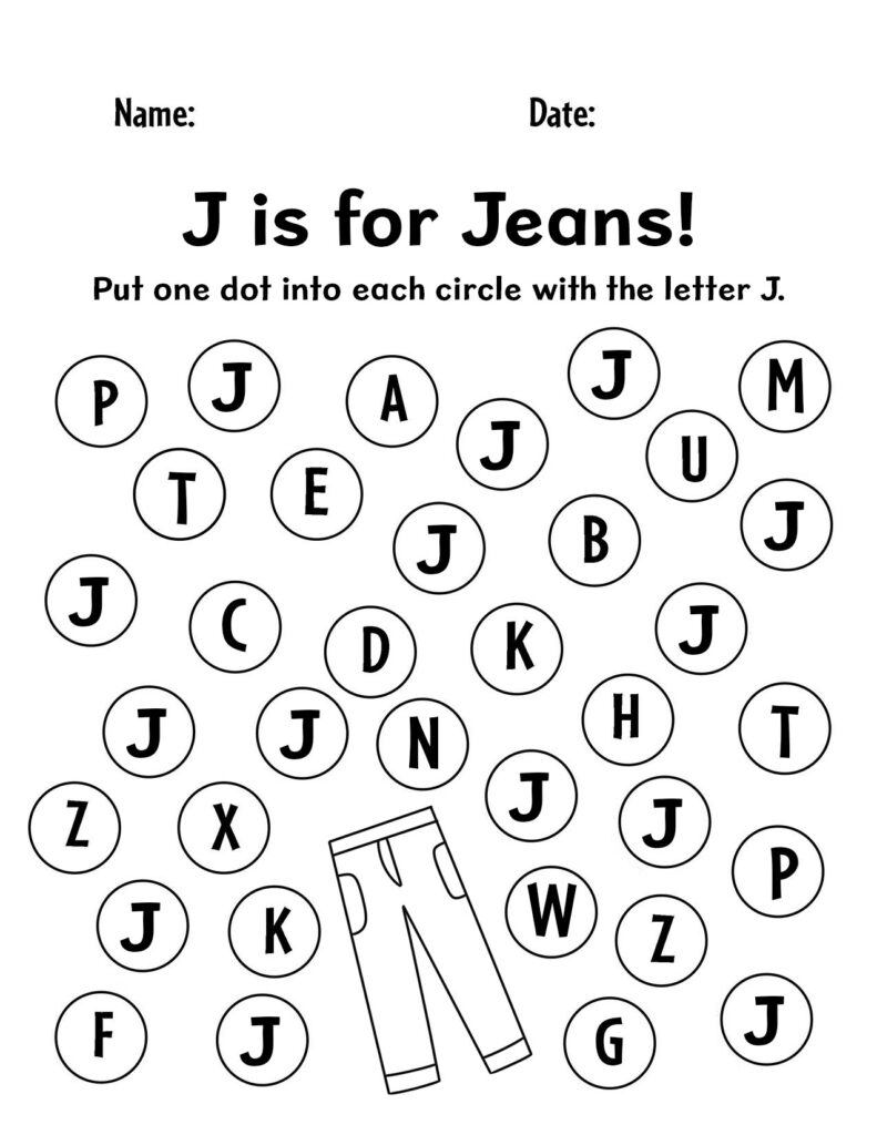 letter j worksheets